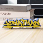 Personalized Multicolor 3D Printed Graffiti Name Plate Office Desk Decor Housewarming Birthday Gift for Friends Graffiti Lovers