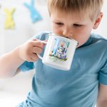 Tasse Émaillée 355 ml Personnalisée avec Nom et Initiale Style Lapin de Pâques Cadeau de Pâques pour Enfants