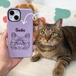 Personalized 1-4 Pet Portrait Photos Double-layer Phone Case for iPhone Samsung with Name Birthday Gift for Dog Cat Pet Lovers
