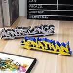 Personalized Multicolor 3D Printed Graffiti Name Plate Office Desk Decor Housewarming Birthday Gift for Friends Graffiti Lovers