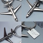 Personalized Twin Engine Airplane Keychain with Text and Symbol Travel Souvenir Birthday Promotion Gift for Aviation Lovers Pilots Flight Attendants