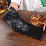 Personalized Minimalism Non-slip Bar Mat Drink Coaster with Engraving Text Home Bar Decor Birthday Gift for Bartenders Cocktail Lovers