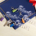 Personalised Acrylic Graduation Cap Keychain with Name and Tassel Class of 2025 Graduation Gift for Graduates