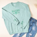 Personalised Multicolour Bow Embroidered Grandma Soft Sweatshirt Hoodie with 1-12 Grandkids' Names Mother's Day Birthday Gift for Grandma Mom