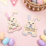 Gepersonaliseerde Cartoon Konijn Houten Geldhouder met Naam Paasmand Vullers Gift voor Kinderen Volwassenen