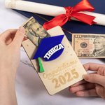 Porte-monnaie en Bois Personnalisé avec Nom et Texte Gravés Cadeau de Félicitations pour les Diplômés de la Promotion 2024