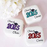 Personalizado Clase de 2025 Graduación Joyero con Glitter Leopardo Diseño Texto Viaje Portátil Regalo de Graduación Graduados