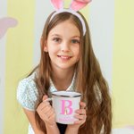 Henkilökohtainen söpö pääsiäispupu 12oz emali muki alkuperäisellä ja nimellä pääsiäisen puolue suosikki lahja lapsille