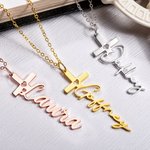Personalized Dainty Hollow Love Cross Necklace with Name Birthday Church Baptism Gift for Christian Women