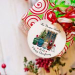 Ornamento personalizzato in ceramica dei membri della famiglia Buon Natale Gfit per la famiglia
