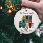 Ornamento personalizzato in ceramica dei membri della famiglia Buon Natale Gfit per la famiglia