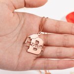 Personalized Initial Graduation Cap Necklace with Name Graduation Gift for Friend Family