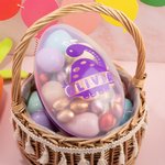 Personalised Cute Rabbit Ears Dinosaur Fillable Jumbo Easter Egg with Name Holiday Basket Stuffers Easter Birthday Party Favors Gift for Kids