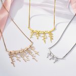 Personalized Names Hanging Family Necklace with 1-7 Names Pendants Birthday Mother's Day Gift for Mother Grandmother