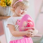 Personalised Cute Rabbit Ears Dinosaur Fillable Jumbo Easter Egg with Name Holiday Basket Stuffers Easter Birthday Party Favors Gift for Kids