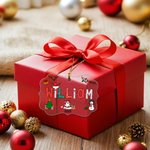 Personalized Christmas Snowman Santa Claus Clear Acrylic Ornament with Name and Year Holiday Tree Decor Christmas Gift for Family Kids