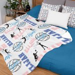 Personalized Multicolor Volleyball Girl Soft Throw Blanket with Names Home Decor Birthday Gift for Sports Volleyball Lovers
