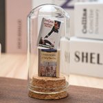 Personalised 1-3 Mini Book Display Glass Dome Cloche with Cork Base Desk Bookshelf Decor Birthday Book Club Gift for Book Lovers Readers