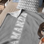 Personalisierte Weiche Cartoon Cheerleader Dame Kuscheldecke mit Namen Haus Dekoration Geburtstag Geschenk für Cheerleader Damen