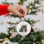 Ornamento personalizzato in ceramica dei membri della famiglia Buon Natale Gfit per la famiglia