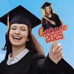 Personalized Graduation Handheld Photo Fans with Name Graduation Party Favors Gift for Class of 2025 Graduates