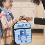 Personalisierte niedliche Cartoon Tier Hund Katze wasserdicht isolierte Lunch Bag mit Namen Portable Picknick Arbeit zurück zu Schule Geschenk für Kinder Familie