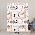 Personalized Multicolor Volleyball Girl Soft Throw Blanket with Names Home Decor Birthday Gift for Sports Volleyball Lovers