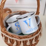 Henkilökohtainen söpö pääsiäispupu 12oz emali muki alkuperäisellä ja nimellä pääsiäisen puolue suosikki lahja lapsille