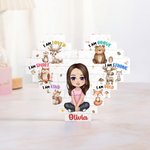 Henkilökohtainen Kid Sydämen muotoinen sarjakuvahahmo Rakennus Tiili palapelit nimi Syntymäpäivälahja lapsille