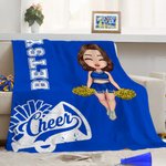 Personalisierte Weiche Cartoon Cheerleader Dame Kuscheldecke mit Namen Haus Dekoration Geburtstag Geschenk für Cheerleader Damen