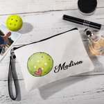Personalizzato Pickleball Calcio Basket Sport Canvas Makeup Bag con nome e cerniera regalo di compleanno per gli amanti della palla Coach