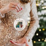 Ornamento personalizzato in ceramica dei membri della famiglia Buon Natale Gfit per la famiglia