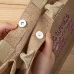 Personalised Cute Bunny Easter Egg Hunter Reusable Jute Tote Bag with Name Party Favor Easter Hunting Gift for Boys Girls