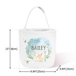 Personalisierte Aquarell Wald Hase Leinwand Eierjagd Korb mit Namen Party Gunst Ostern Geschenk für Kinder