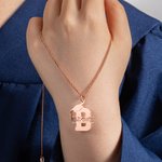 Personalized Initial Graduation Cap Necklace with Name Graduation Gift for Friend Family