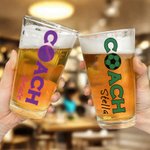 Gepersonaliseerd Voetbal Voetbal Coach Ontwerp 16 oz Naam Bier Pint Glas Bier Mok met Handvat Verjaardag Waardering Gift voor Coach