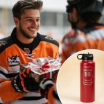 Personalized Hockey Jersey and Hockey Stick Design Insulated Water Bottle with Laser Engraved Name and Number Birthday Gift for Hockey Lovers Players