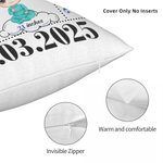 Personalized Cartoon Character Baby Birth Announcement Soft Throw Pillow Cover with Name Home Decor Baby Shower Gift for Newborn New Mom