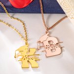 Personalized Initial Graduation Cap Necklace with Name Graduation Gift for Friend Family