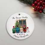 Ornamento personalizzato in ceramica dei membri della famiglia Buon Natale Gfit per la famiglia