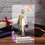 Gepersonaliseerd Afstudeer Meisje Jongen Acryl Plaquette Bloemisterij met Naam Tekst en Klas van 2025 Cadeau voor Afgestudeerden Senioren