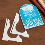 Personalized 3D Printing Fantasy Book Dragon Sword Floral Library Arched Sign with Name Desk Bookshelf Decor Birthday Reading Gift for Bookworms