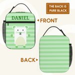 Personalisierte niedliche Cartoon Tier Hund Katze wasserdicht isolierte Lunch Bag mit Namen Portable Picknick Arbeit zurück zu Schule Geschenk für Kinder Familie