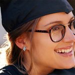 Personalized Graduation Cap Heart Birthstone Stud Earrings with Engraved Year and Earrings Display Card Graduation Birthday Gift for Women