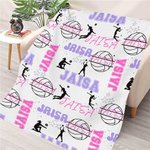 Personalized Multicolor Volleyball Girl Soft Throw Blanket with Names Home Decor Birthday Gift for Sports Volleyball Lovers
