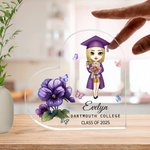 Targa in acrilico a forma di cuore con nome Decorazione da scrivania Laurea Regalo di compleanno per laureati