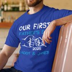 Gepersonaliseerd 100% Katoenen Vuistslag Onze Eerste Vaderdag T-shirt en Baby Onesie met Naam en Jaar Cadeau voor Nieuwe Vader Baby