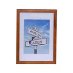 5 Anniversario in legno Telaio di strada pittura con doppio nome e data