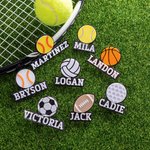 Personalized 3D Sports Softball Soccer Ball Bag Charm with Name Accessory for Bogg Game Day Team Birthday Gift for Sports Lovers