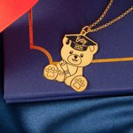 Custom Bear Graduation Pendant Necklace
